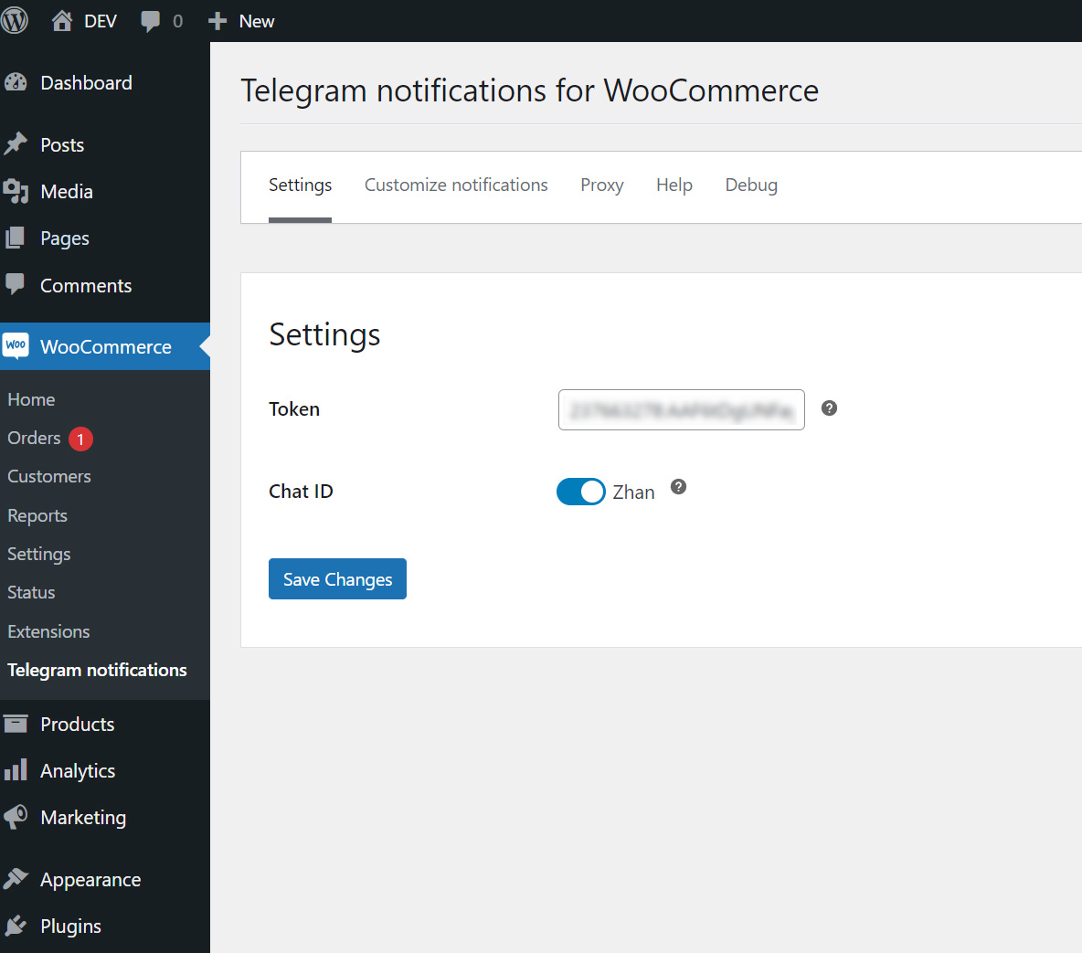 Telegram notifications for WooCommerce
